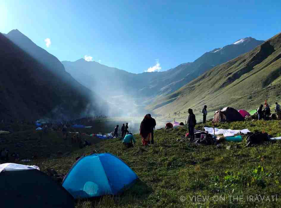 Sunrise over the camp at Khundī Mātā