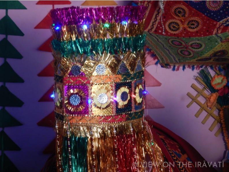 Gaddi sera, or hera, headpiece on groom