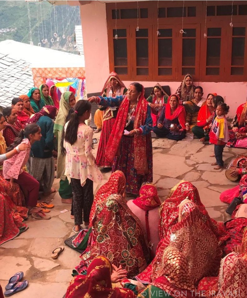Cheli blessing girl during padhua.