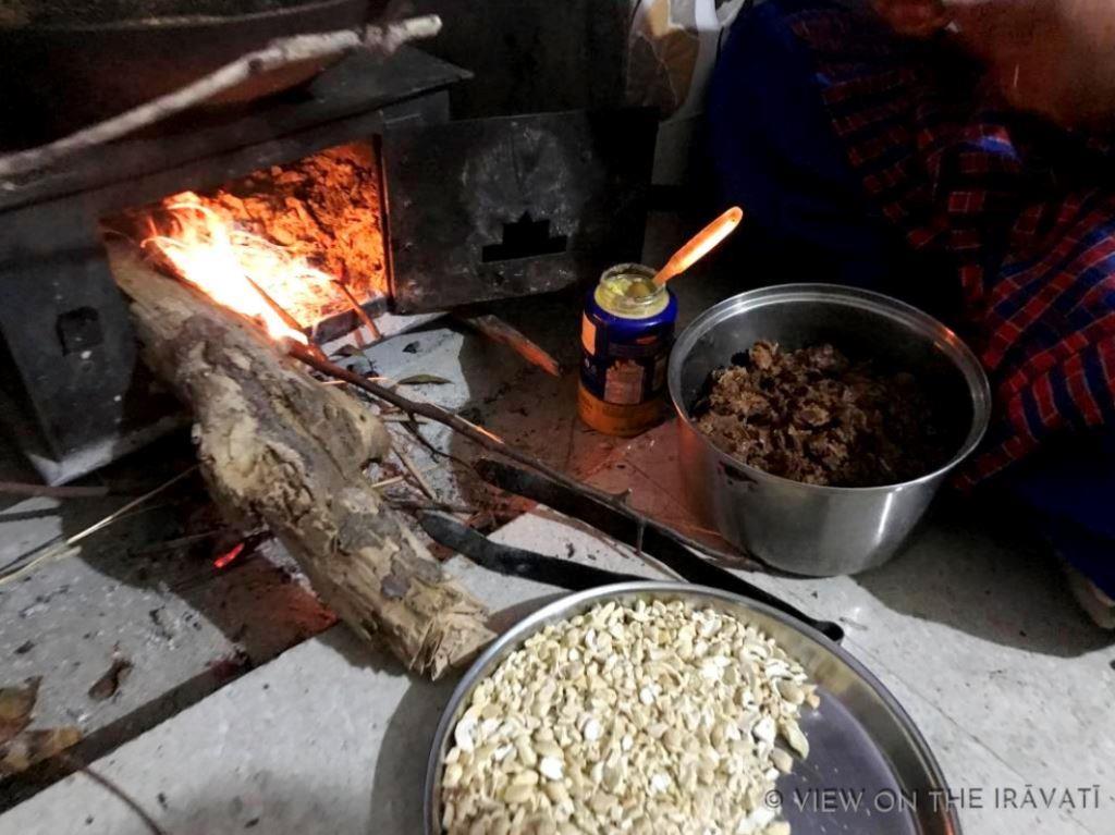 Ingredients prepped for alsi laddus