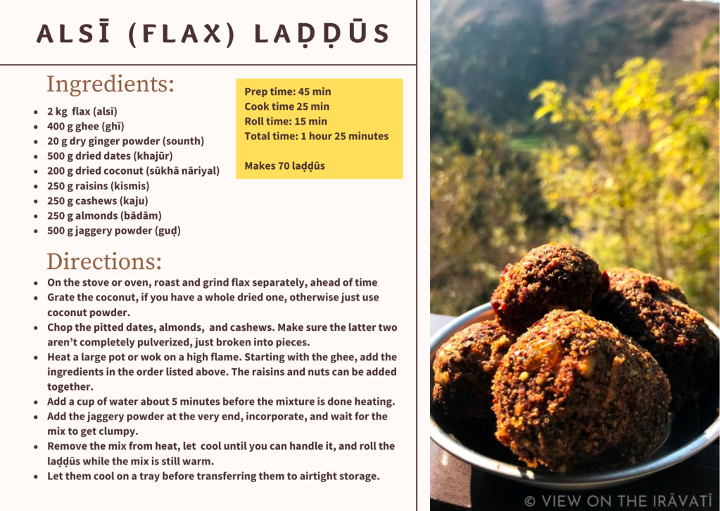 Recipe Card for Alsi Laddoos (sweet flax balls)